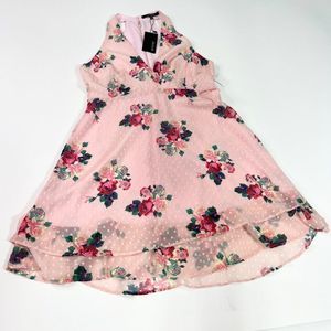 19 COOPER Dress Women Floral V Neck Sleeveless Button Fit & Flare Large New